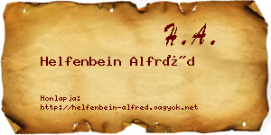 Helfenbein Alfréd névjegykártya